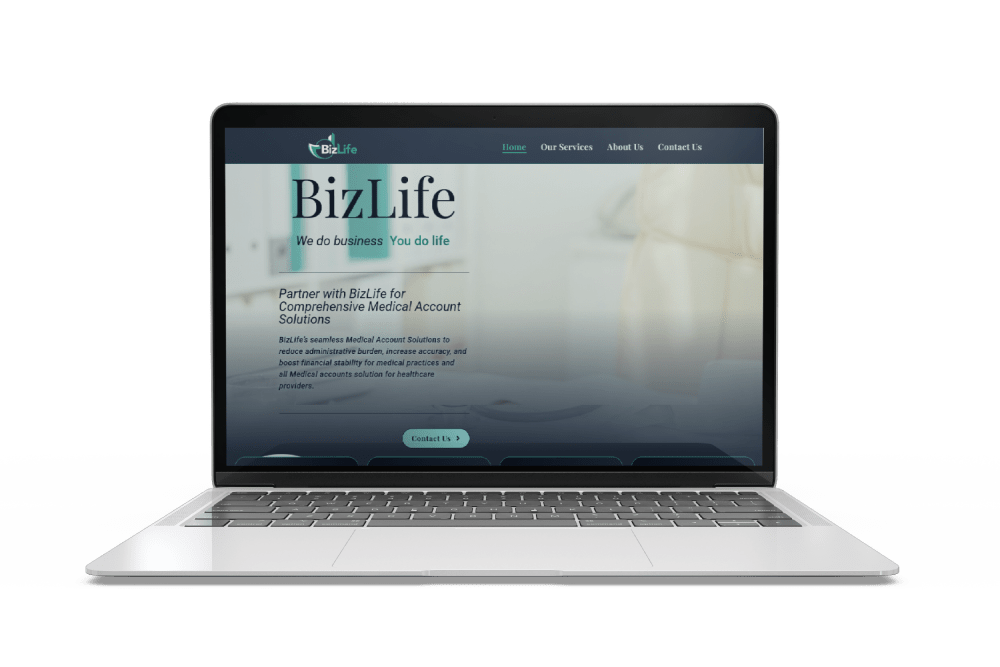 Project: BizLife.co.za case study laptop mockup